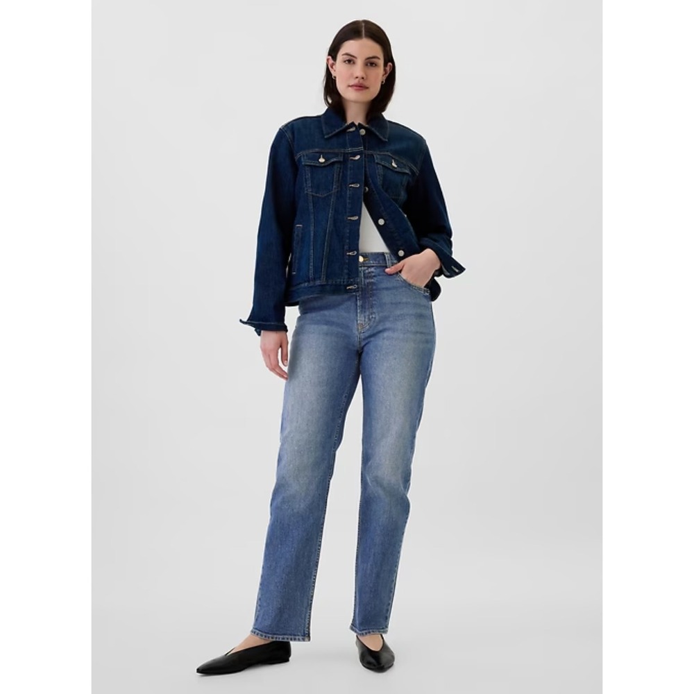 Gap 90s High Rise Straight Jeans Womens‎ 16 Medium Wash Stretch Denim
